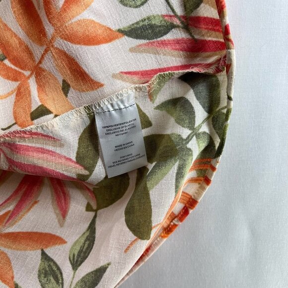 Madden NYC Dress Womens Sz L Juniors Flutter Sleeve Cut Out Boho Tropical Orange - Picture 10 of 13